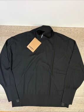 Burberry Black Merino Wool Silk Turtleneck Sweater XXL NWT $490
